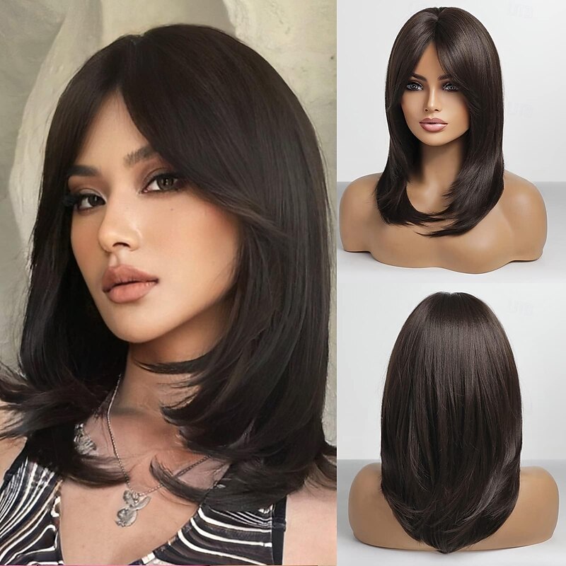 Layered Wigs for Women Synthetic Curly Wavy Hair Wig3