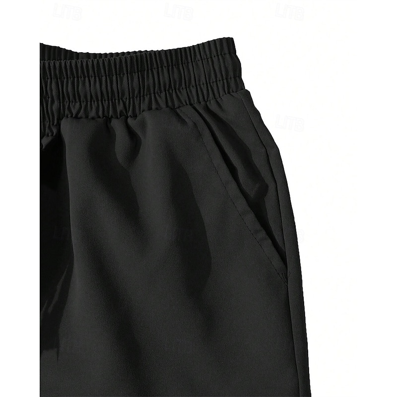 Men's Cargo Pants Trousers Elastic Waist Multi Pocket Plain Wearable Outdoor Daily Casual Dark Brown Black3