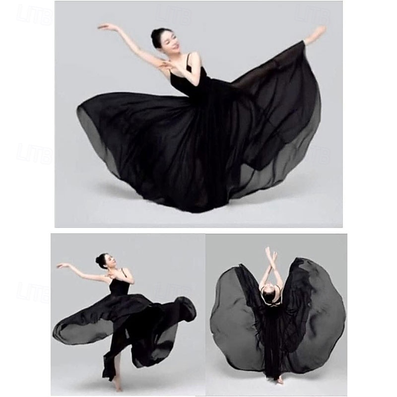 Women's Belly Dance Skirt Chiffon Dance Dress Family Photo Clothing Flowing Maxi Dress Halloween Costume Gift2