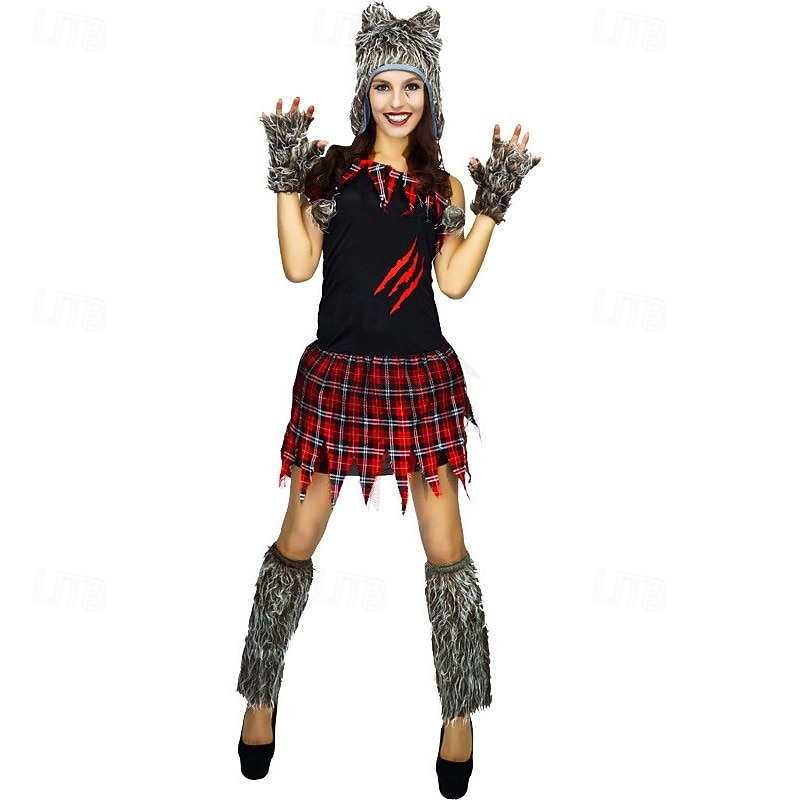 Werewolf Halloween Cosplay Costume Dress Up Adults' Women's Halloween Masquerade Party Bachelorette Party Easy Halloween Costumes Dress Up