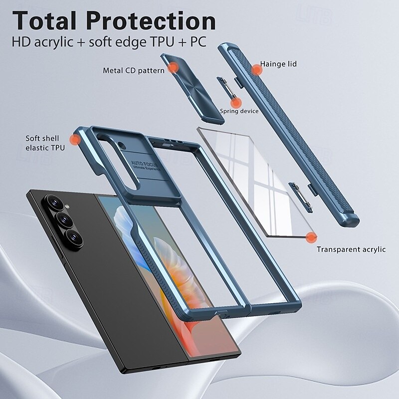 Phone Case For Samsung Galaxy Z Fold 7 Z Fold 6 Back Cover Shockproof Retro TPU PC2