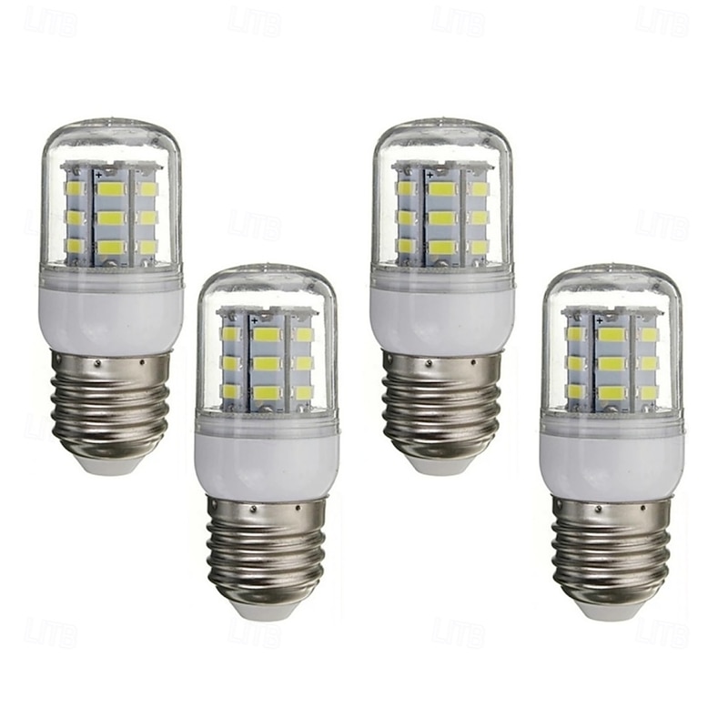 4pcs E14 E27 LED Corn Light Bulbs 3W 12V 5730 SMD 24 LEDs Bulb Lamps White Warm White for Home Office Bar Ceiling Light Wall Lamp