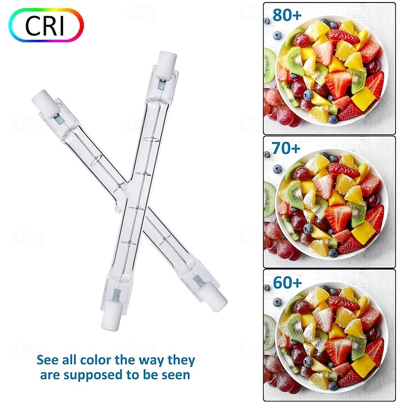 R7S 118mm Halogen Bulbs – 100W/300W Dimmable T3 Double Ended J-Type Bulbs for Work, Security and Landscape Lights 4PCS4