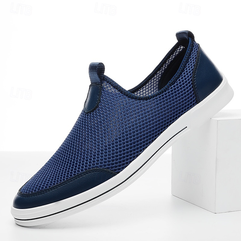 Men's Breathable Mesh Slip-On Sneakers – Lightweight Casual Walking Shoes with Airy Design for Summer, Travel & Everyday Wear