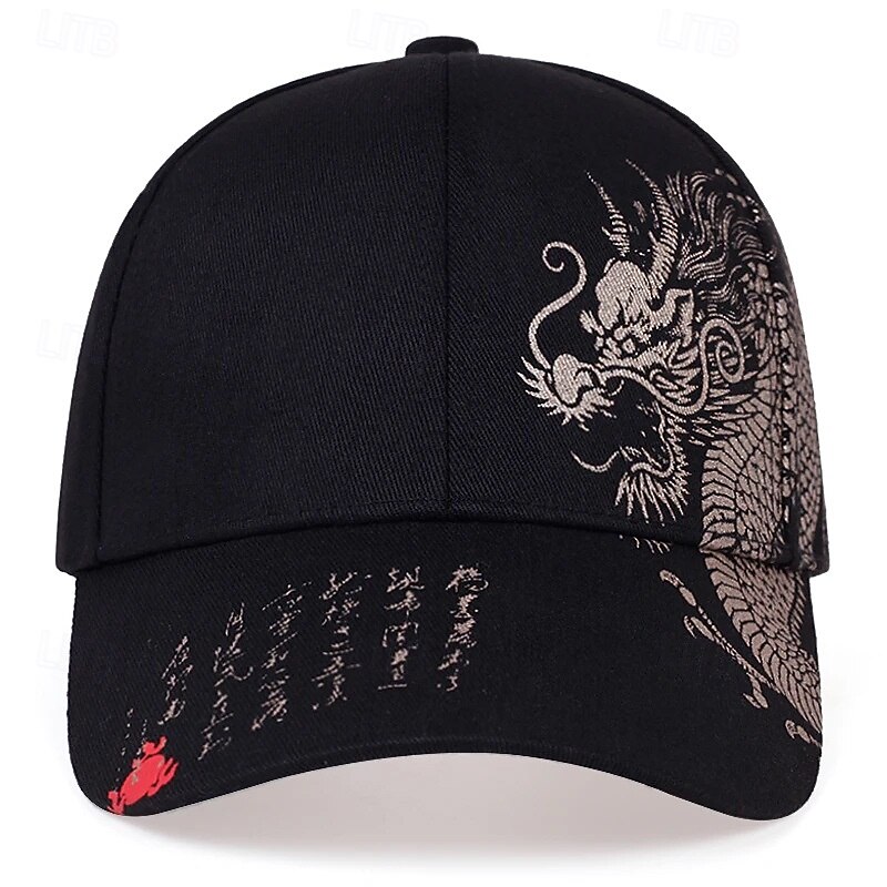 Men's Baseball Cap Sun Hat Trucker Hat Black White Cotton Print Fashion Casual Daily Weekend Pattern Animal Patterned Solid / Plain Color Adjustable Sunscreen Breathable2