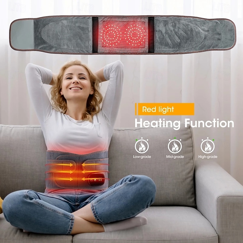 Electric Heating Waist Massage Belt Back Support Massage Belt Far Infrared Vibration Hot Compress Lumbar Brace Therapy Massager2