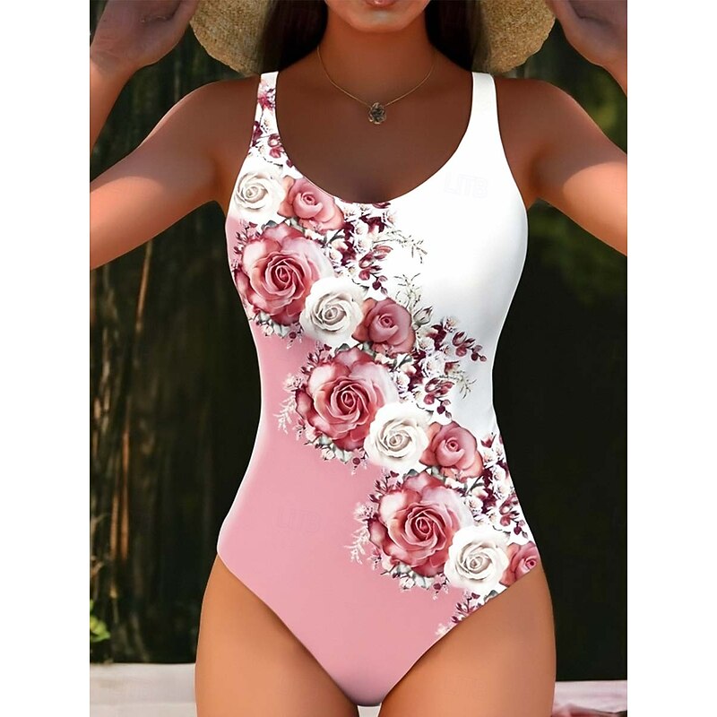 Women's Swimsuits One Piece Monokini Swimsuit Backless Tummy Control High Waist Slim Vacation Beach Wear Ombre U Neck Sleeveless Bathing Suits2