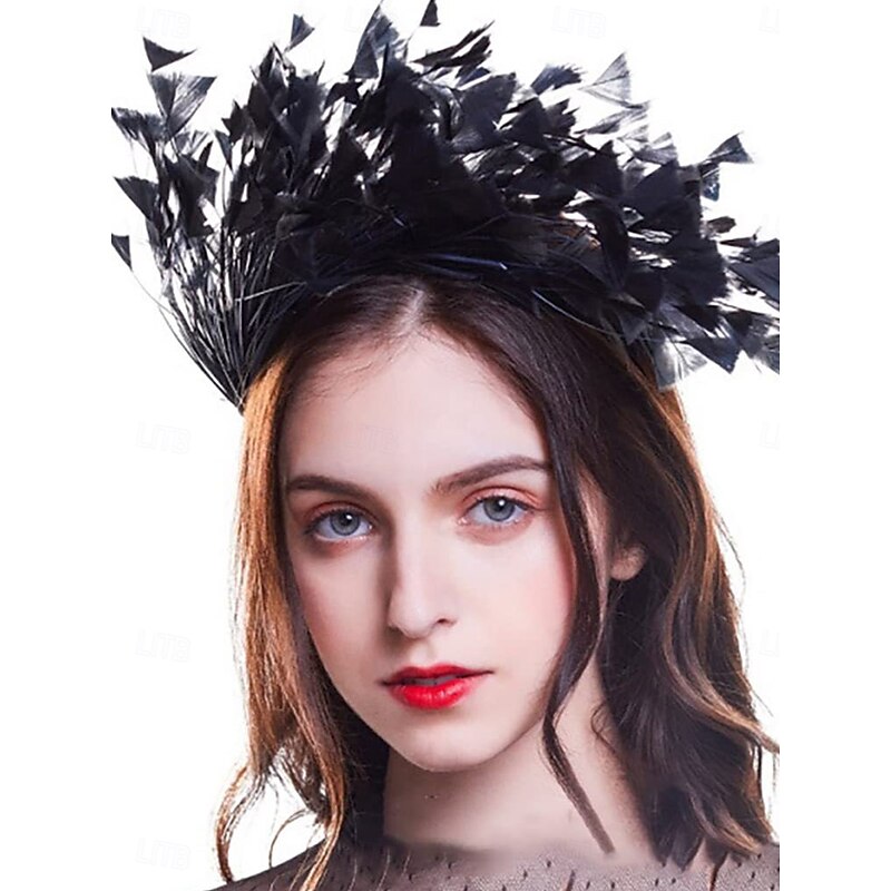 Headbands Fabric Wedding Elegant Vintage With Feather Headpiece Headwear Fascinators Race Day Dress