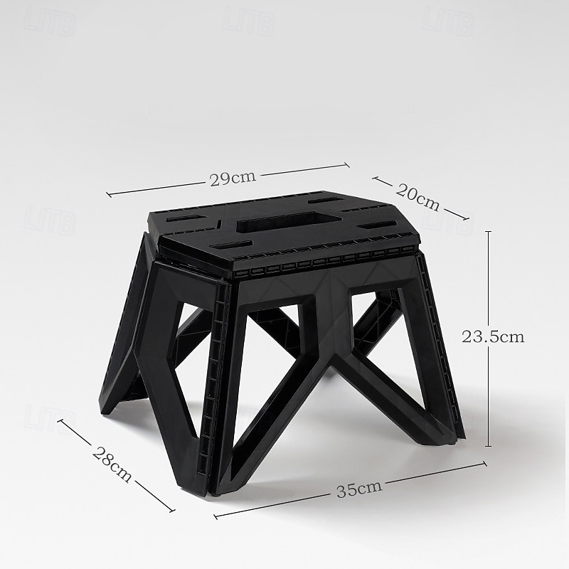 1Pc Heavy Duty Folding Stool Collapsible Stool Thick Plastic, Portable & Easy Carry for Camping & Outdoor Use4
