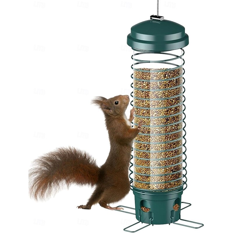 Squirrel Resistant Bird Feeders - No Squirrel Wild Bird Feeder - Metal Hummingbird Feeding Station Weight-Activated for Outdoor Patio3