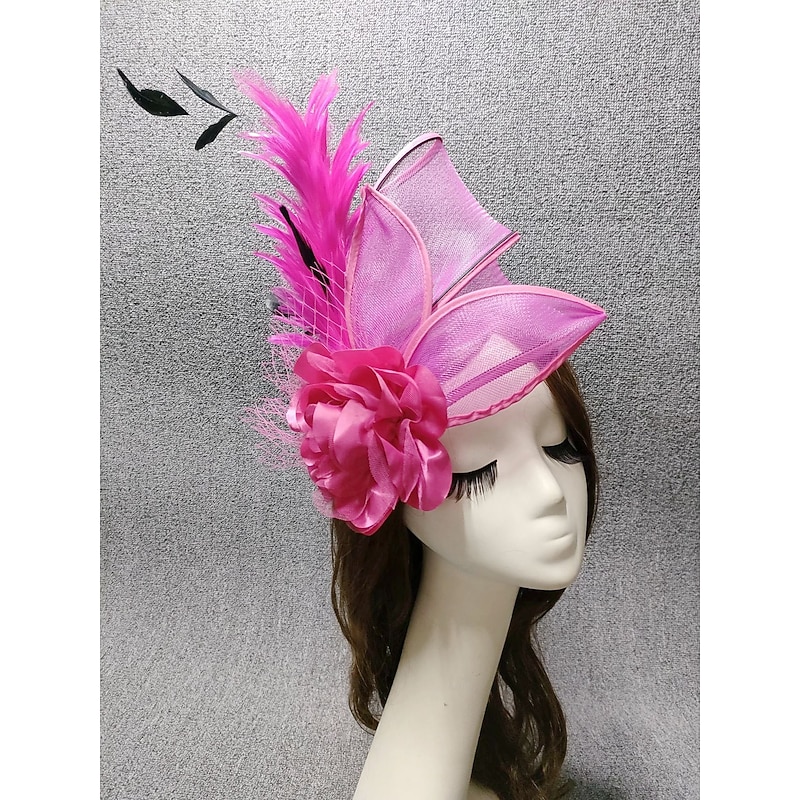 Fascinators Feathers Net Veil Hat Wedding Horse Race With Feather Cap Headpiece Headwear