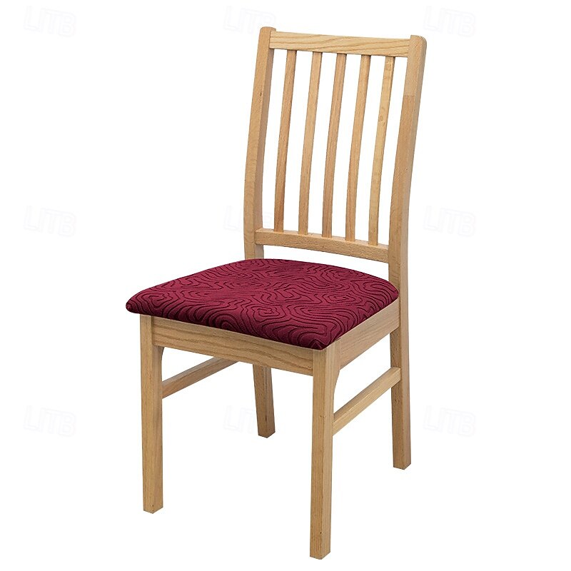 Elastic Jacquard Chair Seat Covers for Dining Room High Back Dining Dair Removable Washable Chair Cover Protector Slipcovers2