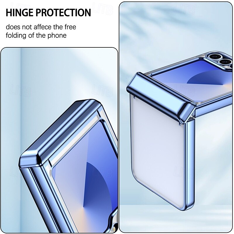 Phone Case For Samsung Galaxy Z Flip 7 Z Flip 6 Z Flip 5 Back Cover Shockproof Retro Plating PC4