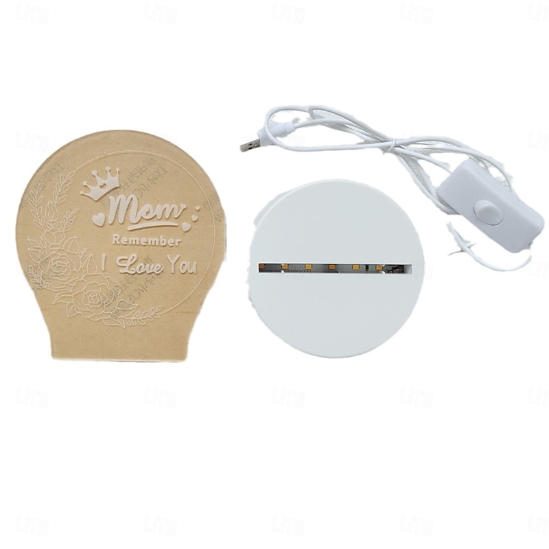 Engraved Night Light for Mom - Perfect Gift from Daughter or Son on Mother's Day, Christmas, Valentine's - USB Powered LED Lamp with Clear Text & Beautiful Patterns4