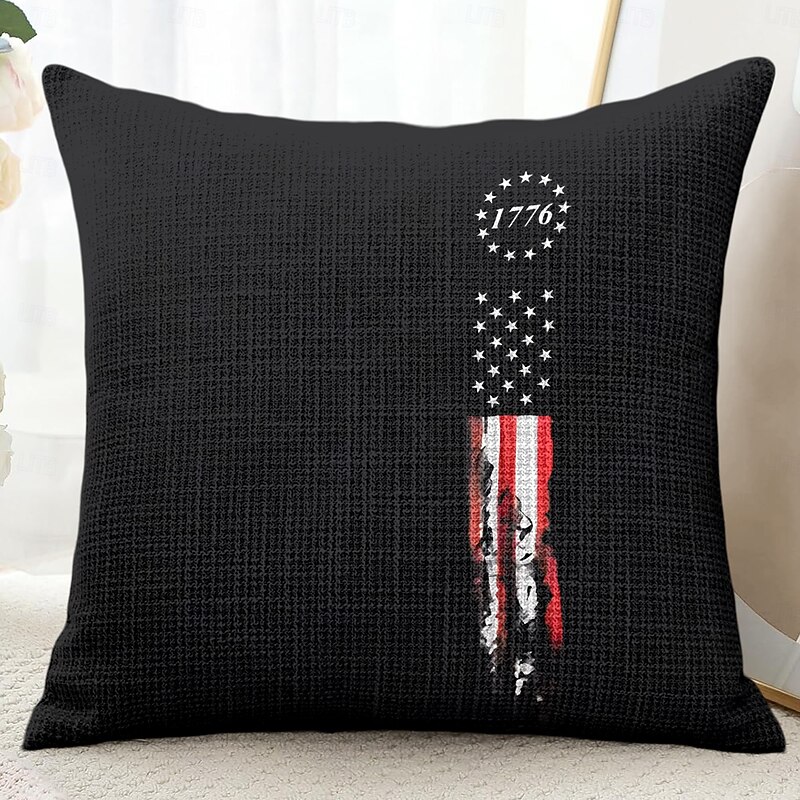 American Vintage Decorative Toss Pillows Cover 1PC Soft Square Couch Cushion Case Pillowcase for Bedroom Livingroom Sofa Chair 4th of July Independence Day2