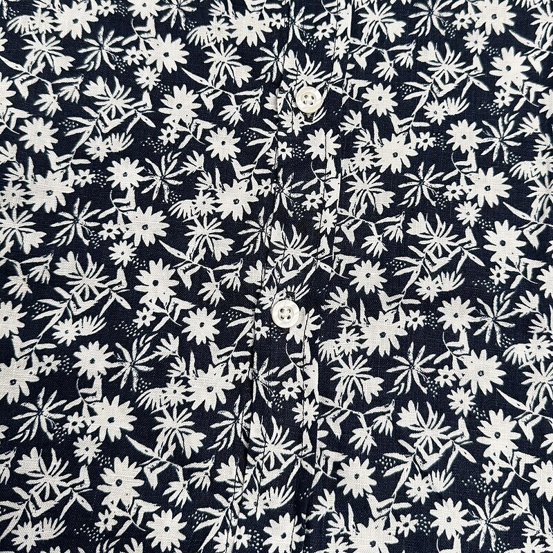 Men's 100% Linen Floral Vine Shirt Button Down Shirt Casual Shirt Short Sleeve Vintage Hawaiian Casual Performance Wedding Anniversary Spring Summer Turndown Button Up Printing Navy Blue3