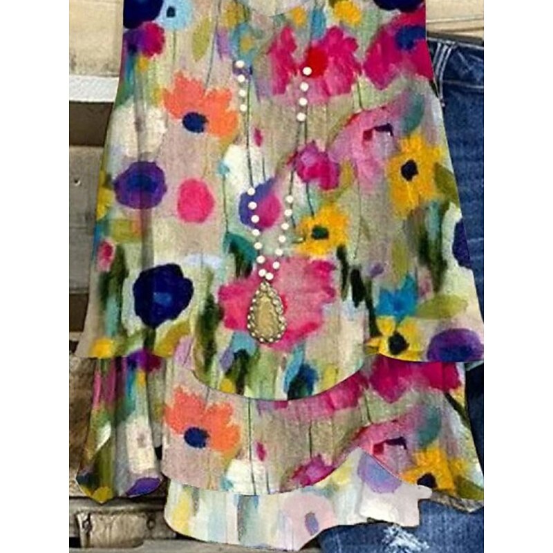 Women's Camisole Tank Top Floral Casual Sleeveless V Neck Regular Tops Daily Buttons Print Pink Summer3