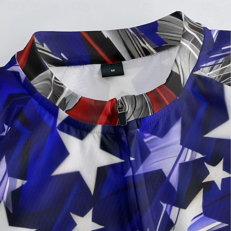 Men's Cycling Jersey National Flag Short Sleeve Bike Tee Tshirt Jersey with 3 Rear Pockets Mountain Bike MTB Quick Dry Anatomic Design Wicking Breathable Sports Wine Red Red Royal Blue Clothing3