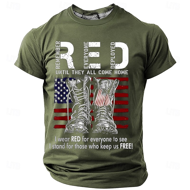 Veterans Day Men's Patriot Patriotic Veteran Veterans T Shirt Short Sleeve T shirt 3D Print Crew Neck Shirt Fashion Daily Street Daily Black Blue Green Summer Spring Clothing Apparel S M L XL XXL2