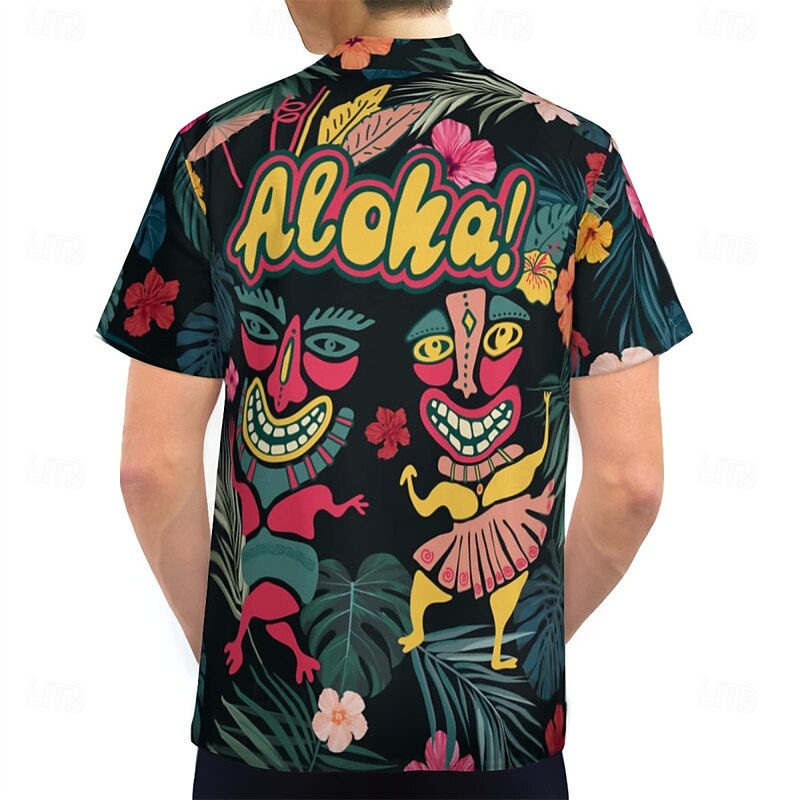 Retro Vintage 1970s Shirt Aloha Shirt Hippie Graphic Fancy Dress Men's Vacation Party Pride Parade Adults' Shirt2