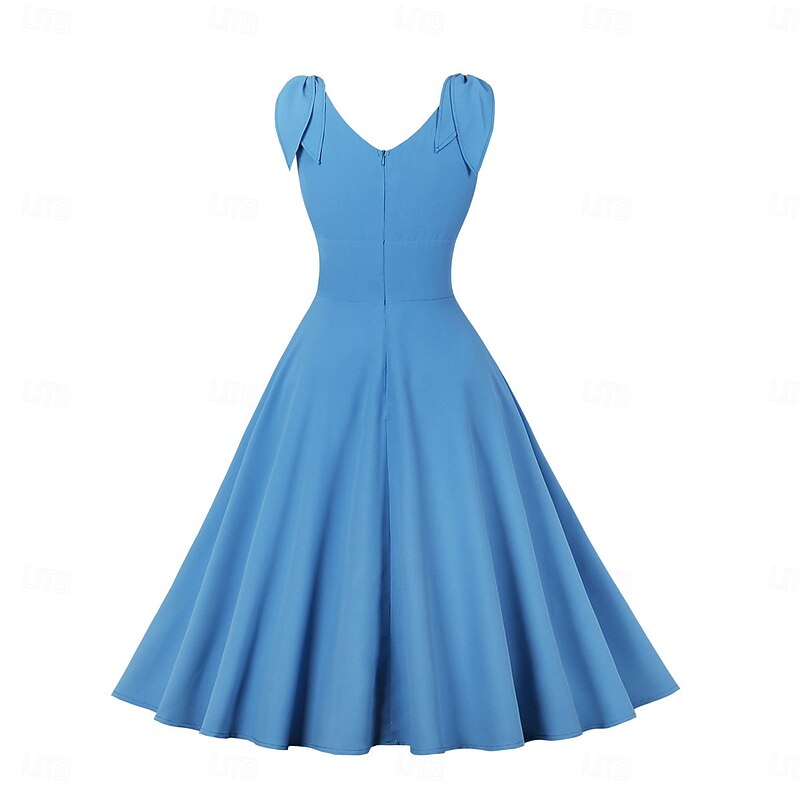 Retro Vintage 1950s Rockabilly Dress Swing Dress Solid Color Fancy Dress Women's Carnival Masquerade Daily Wear Bachelorette Party Adults' Dress Homecoming Dresses2