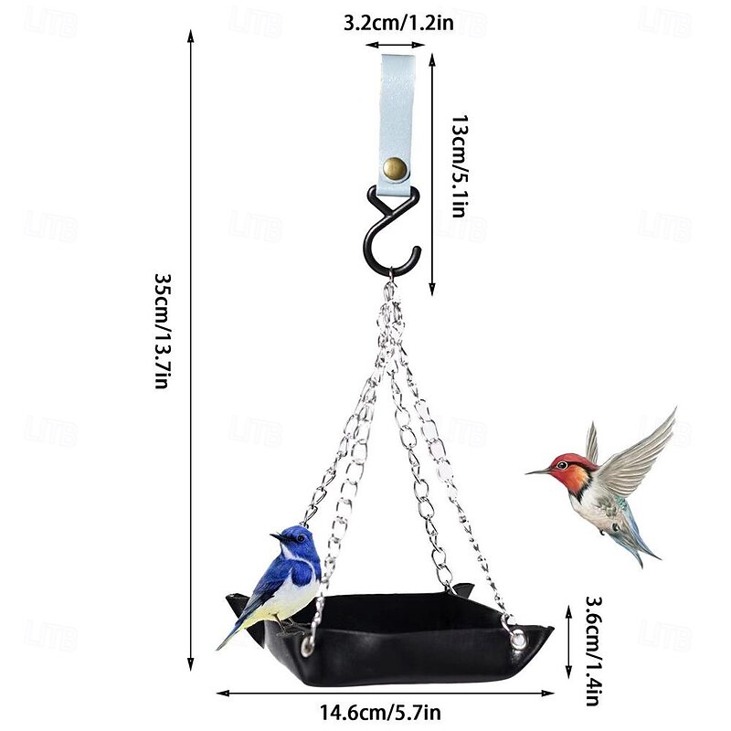 Bird Feeder Tray Large Platform Bird Feeder PU Leather Tray Hummingbird Feeder Plate for Bird Feeding Outdoor Garden Decoration Backyard kindly4