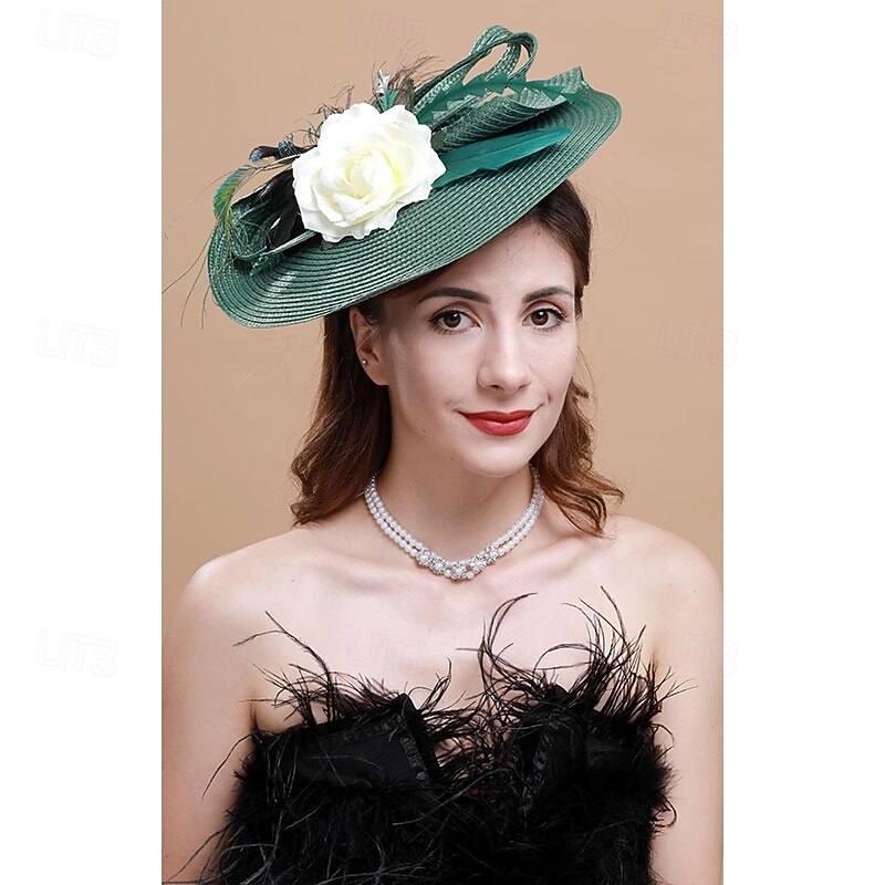 Tea Party Hats Fascinators for Women Kentucky Derby Headpiece Peacock Feather Wedding Headware Bridal Headpiece4