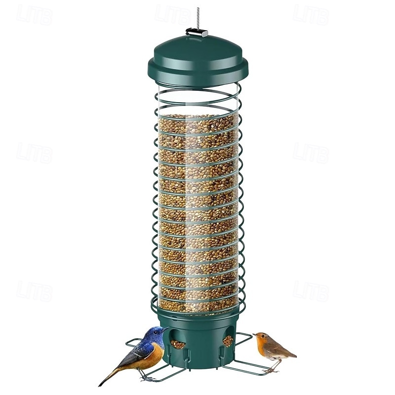 Squirrel Resistant Bird Feeders - No Squirrel Wild Bird Feeder - Metal Hummingbird Feeding Station Weight-Activated for Outdoor Patio