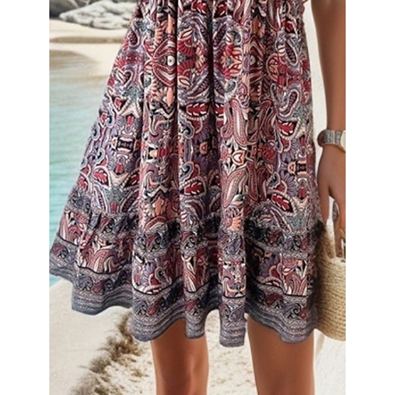 Women's Long Dress Maxi Dress Casual Dress A Line Dress Elegant Stylish Casual Vacation Daily Loose Fit Graphic Short Sleeve V Neck Black Yellow Blue Green Summer Spring3