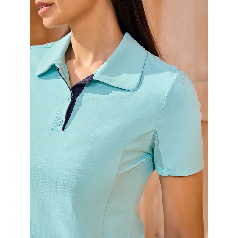 Women's Golf Polo Shirt Mint Green Short Sleeve Top Ladies Golf Attire Clothes Outfits Wear Apparel3