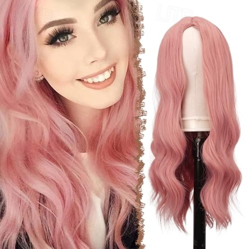 Long Wigs for Women Long Wavy Full Wig Middle Parting Wigs Natural Looking Synthetic Wig for Daily Party3