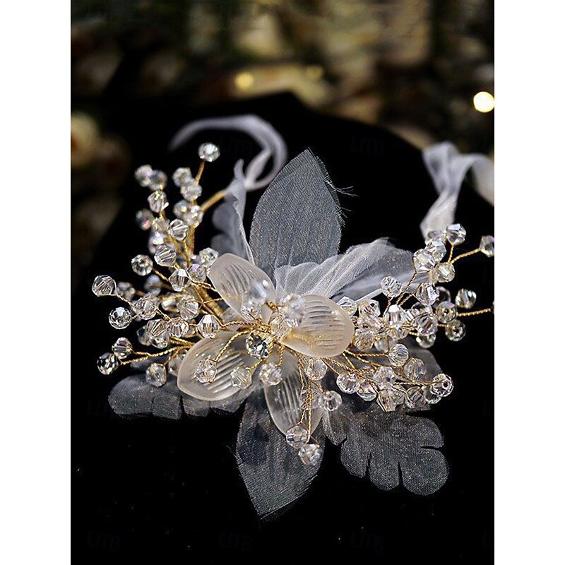 Wedding wrist flowers Wrist Corsages Wedding / Event / Party Fabrics Flower Style4