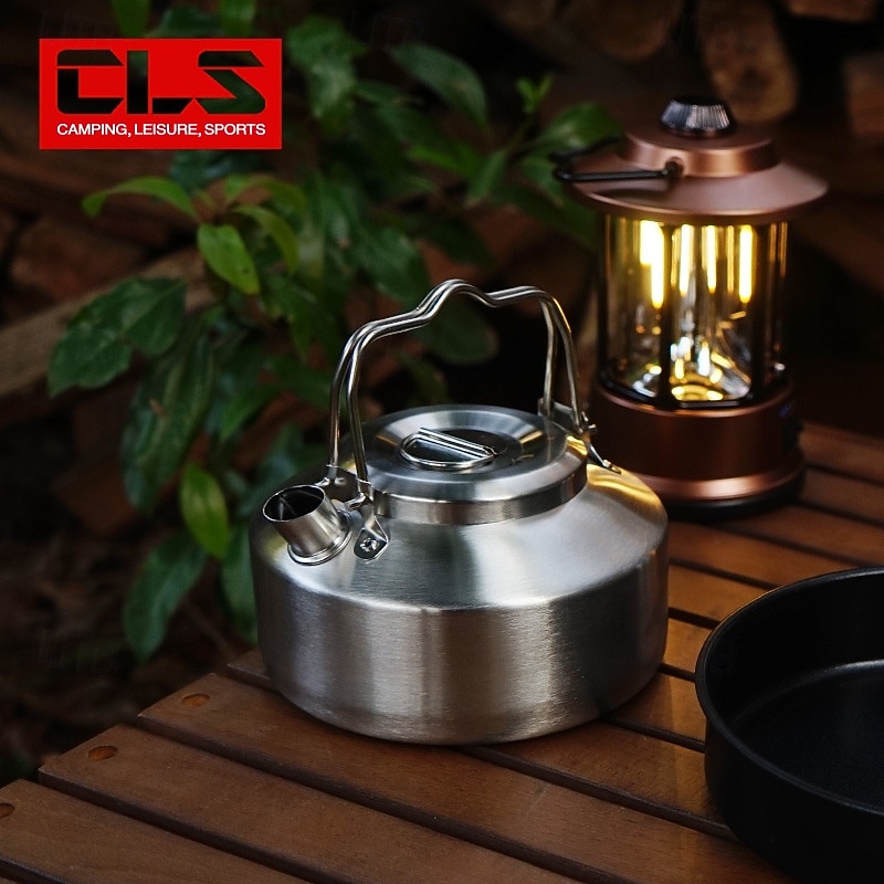 1PC Camping Outdoor 304 Stainless Steel Mini Kettle Portable Compact Teapot for Hiking and Backpacking Durable Lightweight Design with Heat-Resistant Handle Ideal for Boiling Water, Coffee, or Tea3