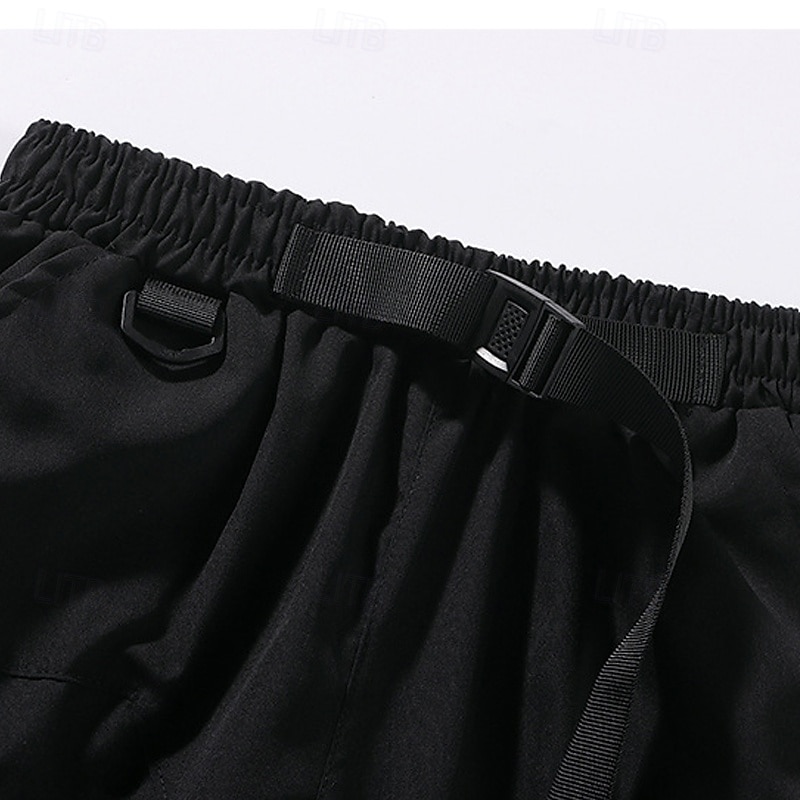 Men's Tactical Shorts Cargo Shorts Shorts Bermuda shorts Elastic Waist Zipper Pocket Straight Leg Plain Quick Dry Moisture Wicking Knee Length Outdoor Casual Camping & Hiking Fashion Streetwear Black4