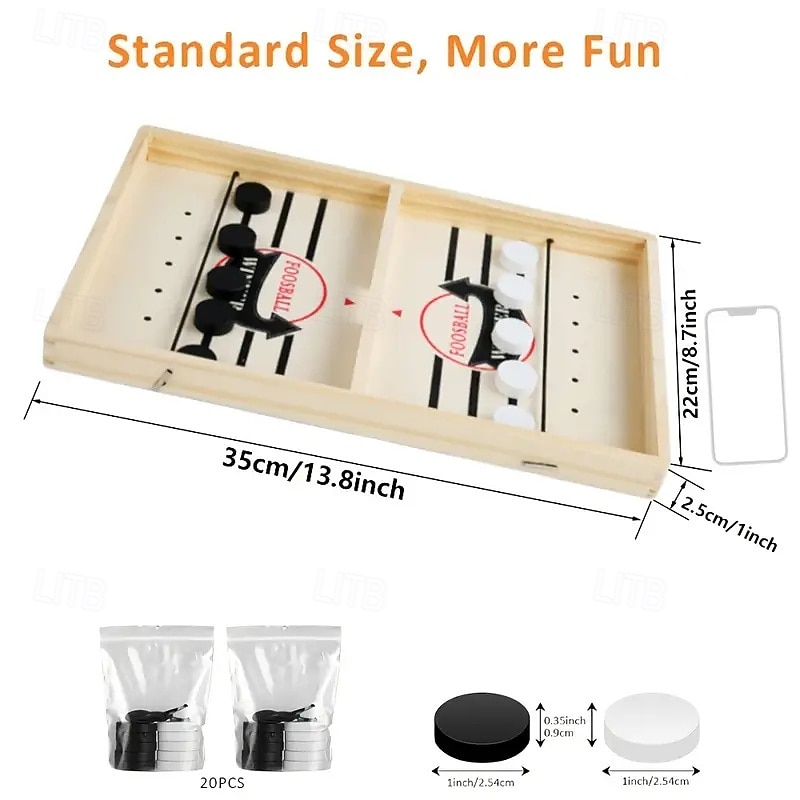 Fast Sling Puck Game - Wooden Board Sport Toys for Family - Birthday Gift Best for Christmas3