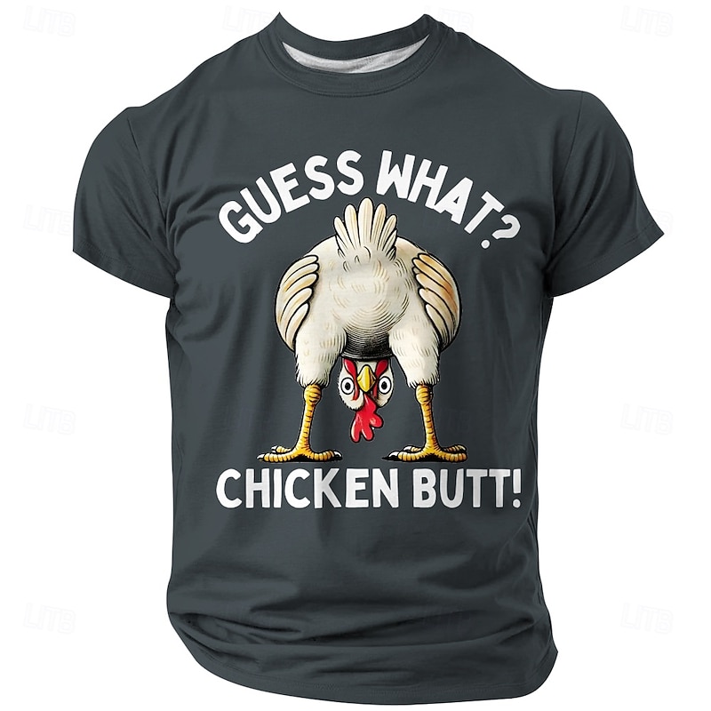 Funny Men's Chicken Butt Joke Graphic T-Shirt, Short Sleeve4