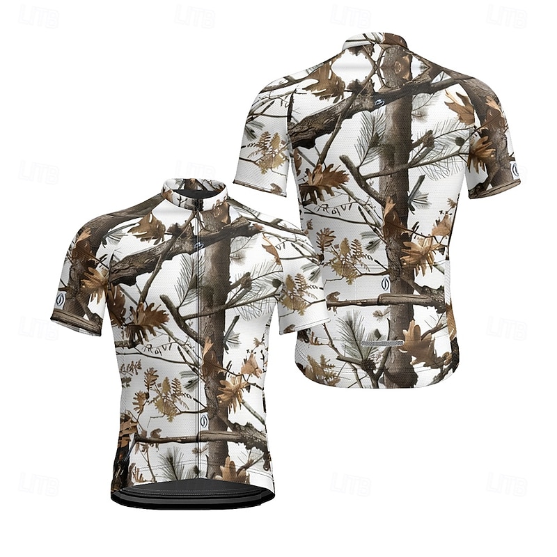 Men's Cycling Jersey Graphic Short Sleeve Bike Tee Tshirt Jersey with 3 Rear Pockets Mountain Bike MTB Quick Dry Anatomic Design Wicking Breathable Sports Black White Grey Clothing Apparel