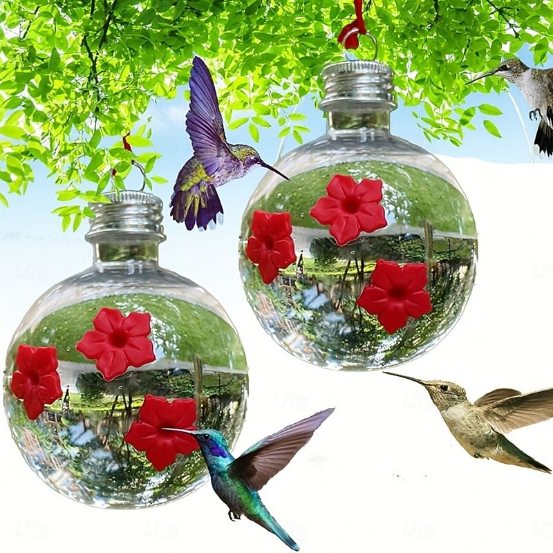 Bulb Hummingbird Hanging Feeders for Yard Birds Feeders Yard Birds Feeders Supplies Bird Water Drinking Tool Jar Hummingbird Feeders for Outdoors Hanging