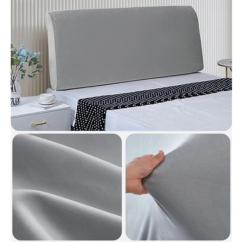 Headboard Covers Slipcover, Stretch Bed Headboard Covers, Small Square Jacquard Dustproof Protector Cover Bed Headboard Cover Queen Size King Twin for Upholstered Headboard3