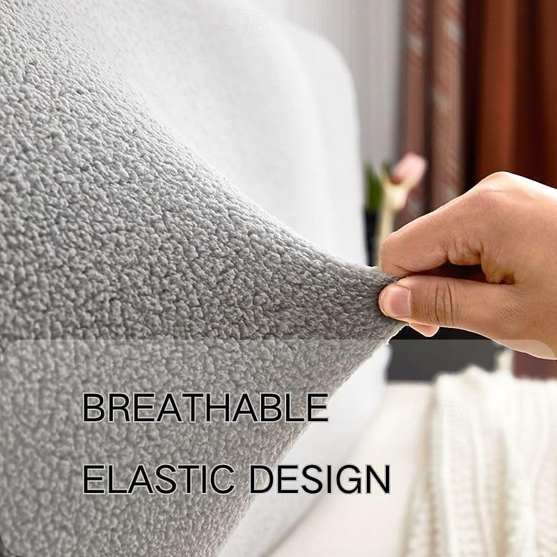 Velvet Bed Headboard Cover Twin Full Queen Cal King Strength Thicken Bed Head Cover Solid Color Dustproof Headboard Slipcover Protector for Bedroom Decor4