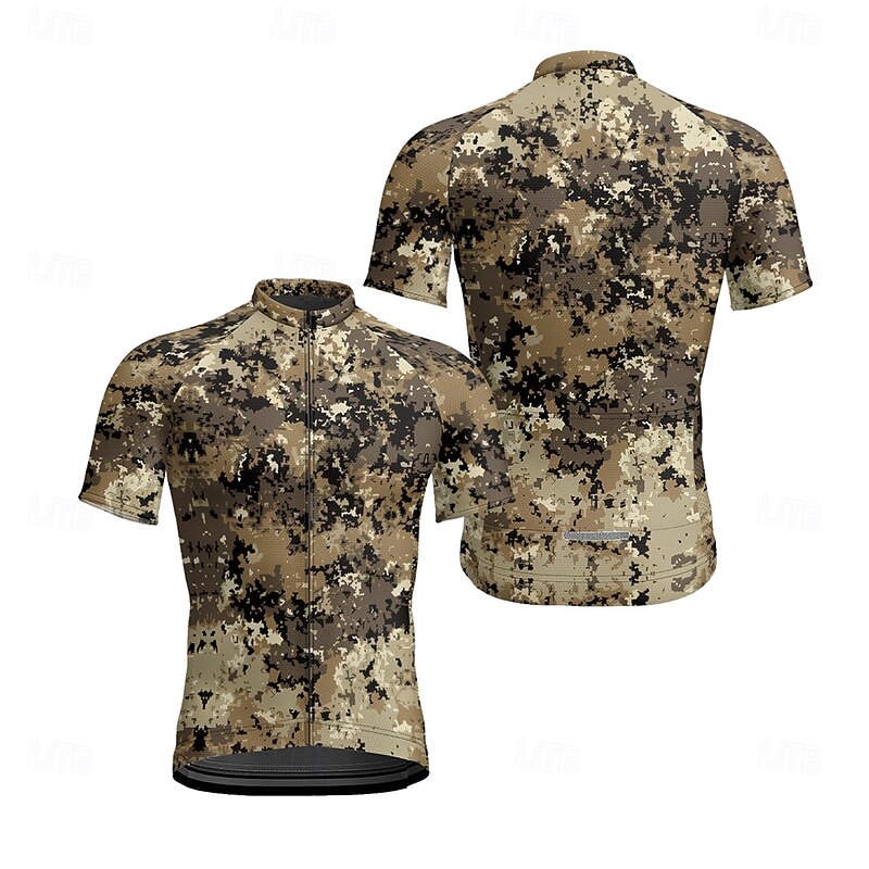 Men's Cycling Jersey Camo / Camouflage Short Sleeve Bike Tee Tshirt Jersey with 3 Rear Pockets Mountain Bike MTB Quick Dry Anatomic Design Wicking Breathable Sports Army Green Blue Green Clothing2