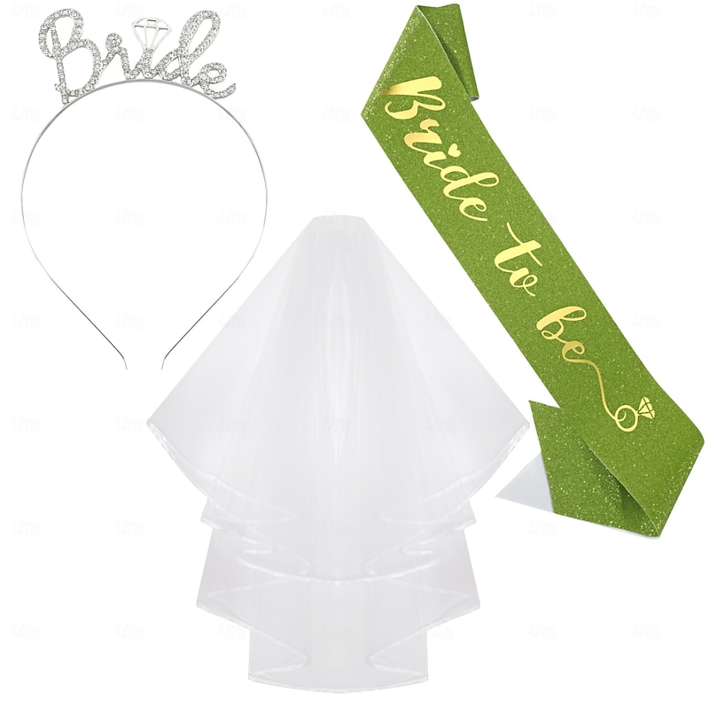 Bride to be Halloween Headband Sash Bride Veil Hen Do Party Accessories Adults' Women's Halloween Carnival Wedding Bridal Shower Bachelorette Party Easy Halloween Costumes Dress Up2