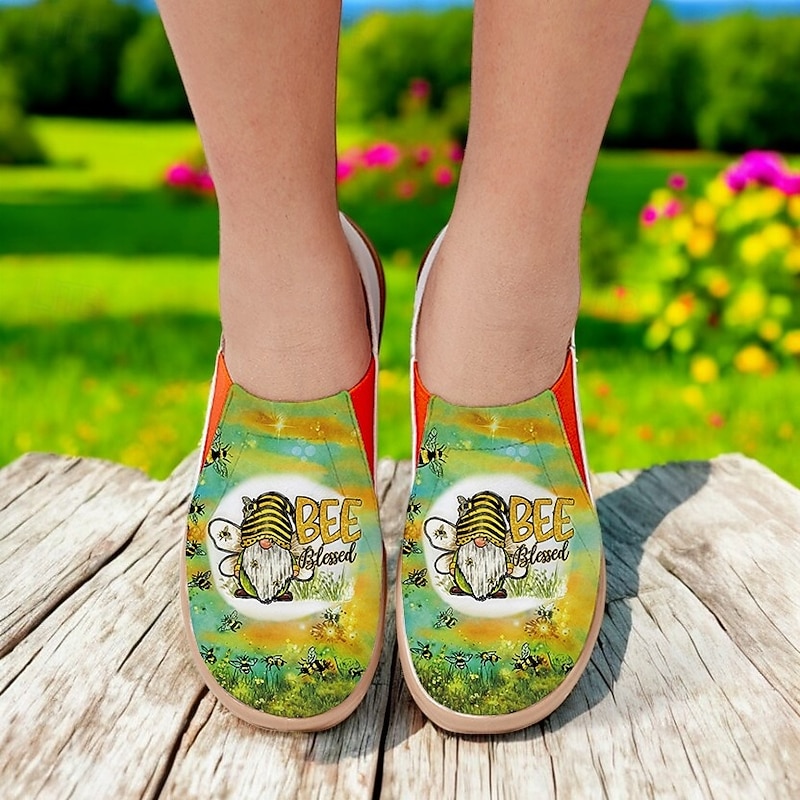 Colorful Cat Print Canvas Slip-On Shoes – Trendy Women's Travel Shoes with Vibrant Design, Comfortable Fit, and Ideal for Casual Outings, Festivals, and Everyday Wear2