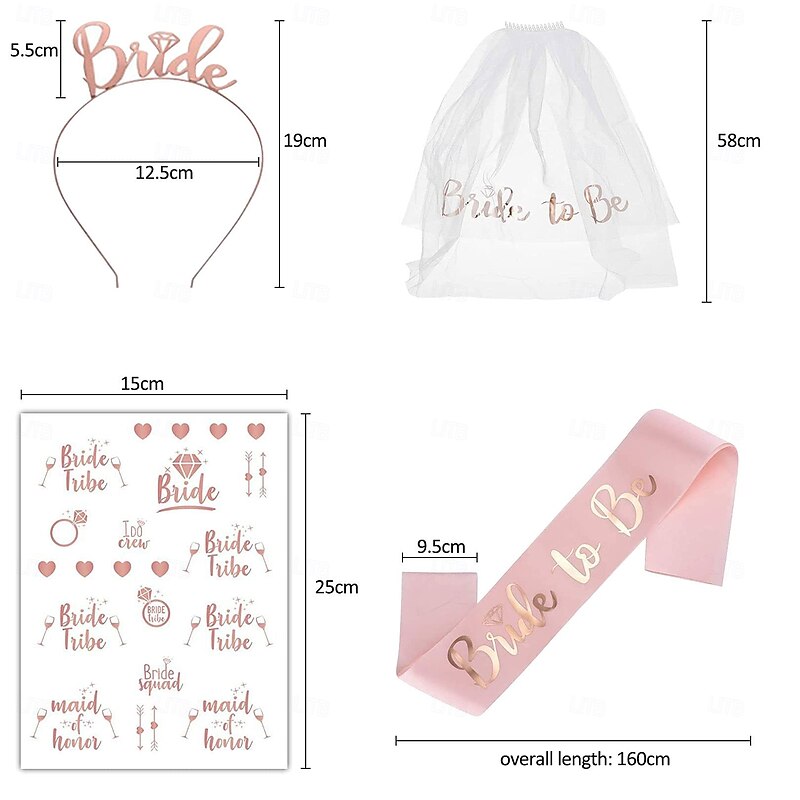 Bride to Be Sash, Hen Party Accessories, Include Sash, Tiara, Hen Tattoo, Bride Veil with Comb on Hen Do Party, Bridal Shower, Bachelorette Party, Hen Party Games,Wedding,Hen Party Decor2