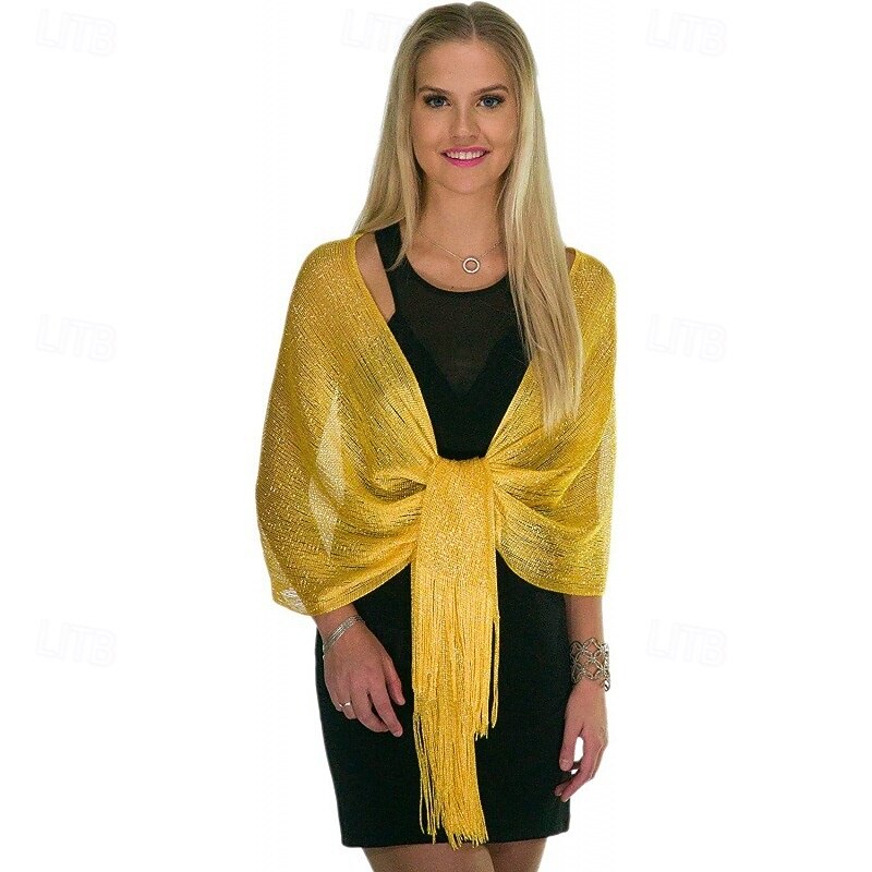 Womens Sparkling Metallic Shawls and Wraps for Evening Dresses Wedding Party2