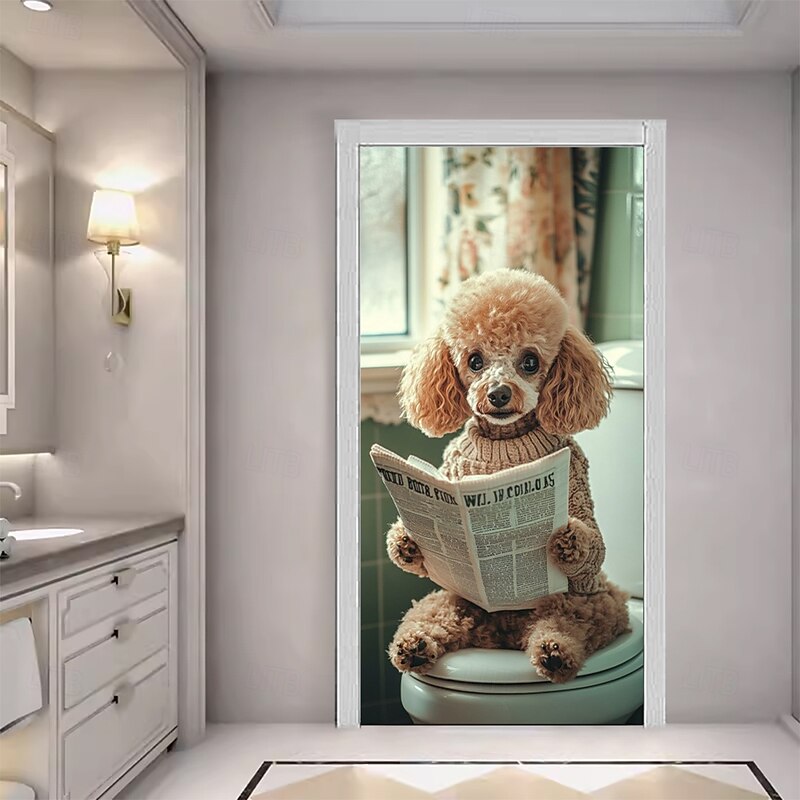 Funny Animals Door Decorations Door Covers Door Tapestry Door Curtain Decoration Backdrop Indoor/Outdoor Door Banner for Front Door Farmhouse