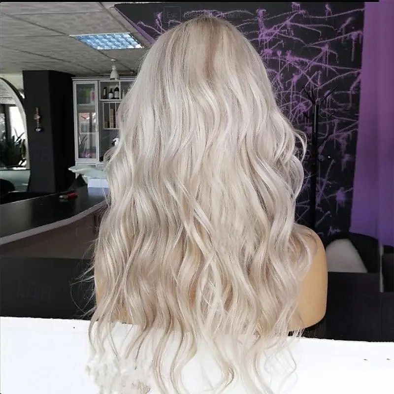 Brazilian 100% Virgin Hair 5x5 Closure Glueless Wigs 13x4 Lace Front Wig Wavy Ash Blonde Ombre Human Hair Wig Pre-Plucked For Women2