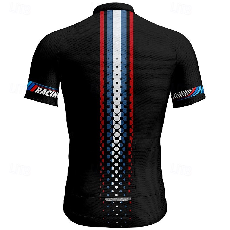 Men's Cycling Jersey Geometric Letter & Number Short Sleeve Bike Tee Tshirt Jersey with 3 Rear Pockets Mountain Bike MTB Quick Dry Anatomic Design Wicking Breathable Sports Forest Green Black Yellow2