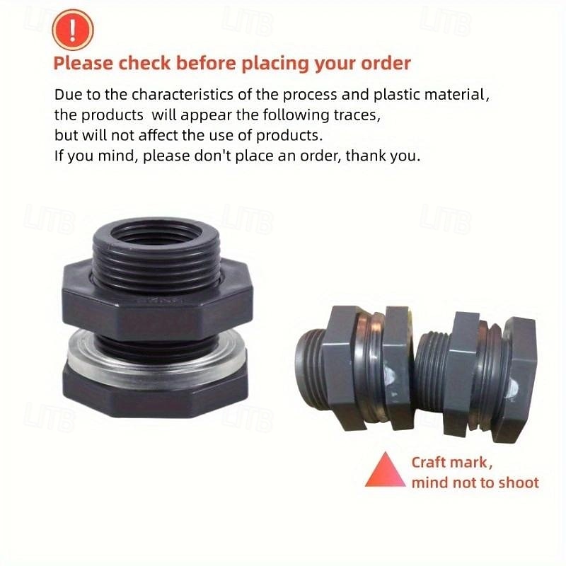 PVC Water Barrel Faucet Kit, with Internal Connector and Drainage Adapter, Plastic Material, Universal Thread Standard for Europe and America, for Water Barrels, Aquariums, Bathtubs, Pools, Garden Use4