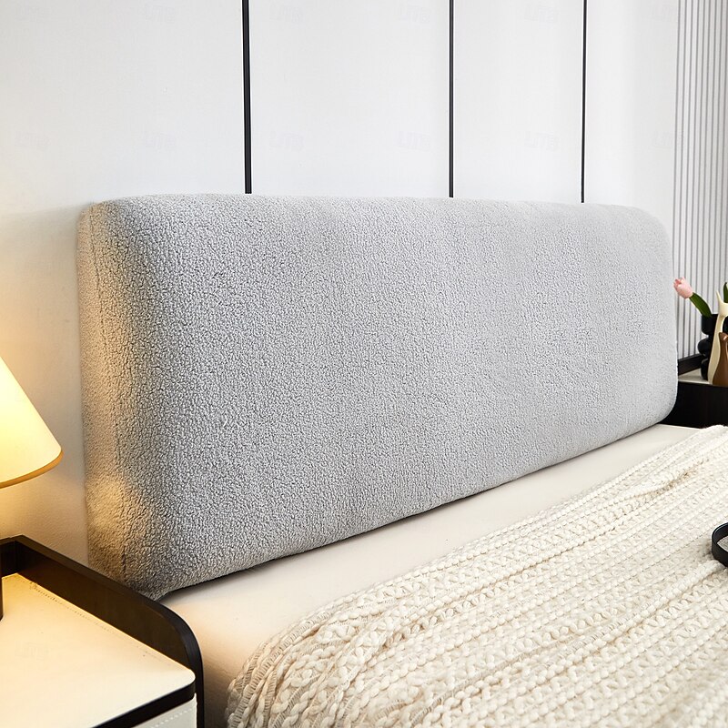 Velvet Bed Headboard Cover Twin Full Queen Cal King Strength Thicken Bed Head Cover Solid Color Dustproof Headboard Slipcover Protector for Bedroom Decor